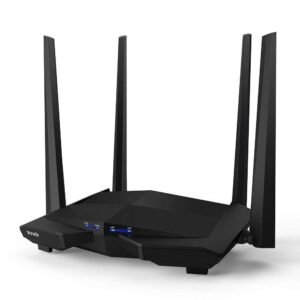 Tenda AC10 AC1200 Wireless Smart Dual-Band Gigabit WiFi Router, MU-MIMO, 4 Gigabit Ports, 867Mbps/5 GHz+ 300Mbps /2.4GHz, Support VPN Server, WiFi Schedule, (Black, Not a Modem) 3YEARS