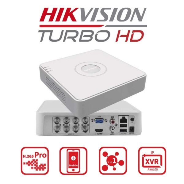 HIKVISION 8 Channel 2MP DVR 1080P Lite H.265Pro+ 2MP DVR DS-7108HGHI-K1 2year